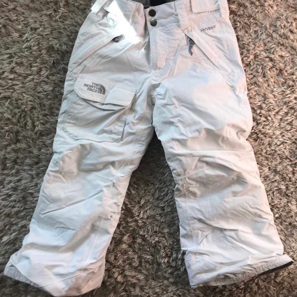 The North Face white ski pants size 6